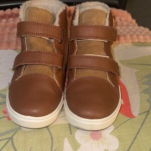 UGG Tan and Brown Kids Boots with Faux Fur